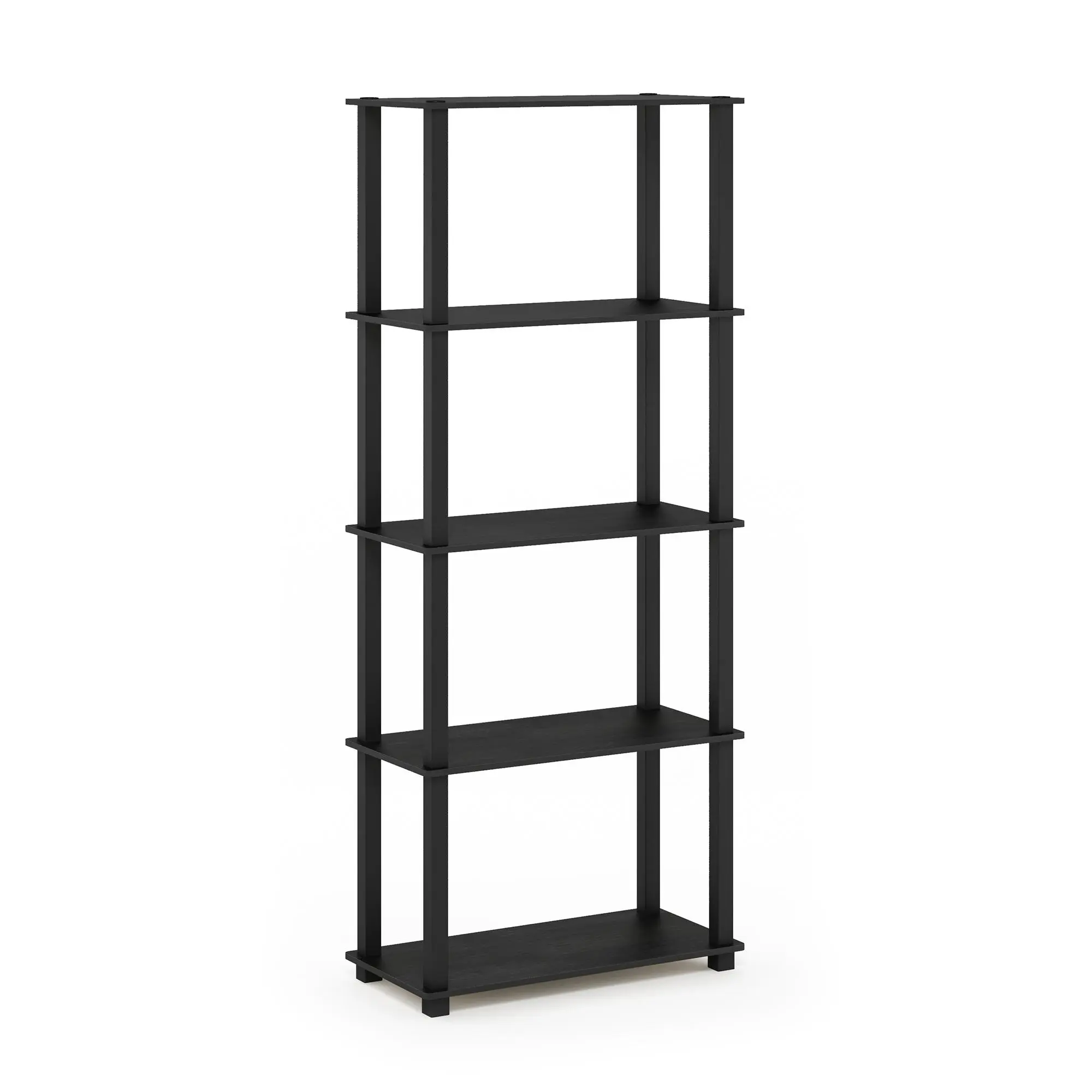 TURN-N-TUBE 5-Tier Corner Storage Shelf for Living Room, Garage, Home Office, Americano Room Decor Wall Mounted Organizer