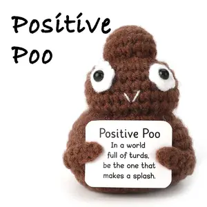 Cute Positive Poo Crochet Doll, Cheer Up Gifts for Friends, Mini Funny Positive Poo Doll, Birthday Thanksgiving Day Gift Idea, Emotional Support Plush