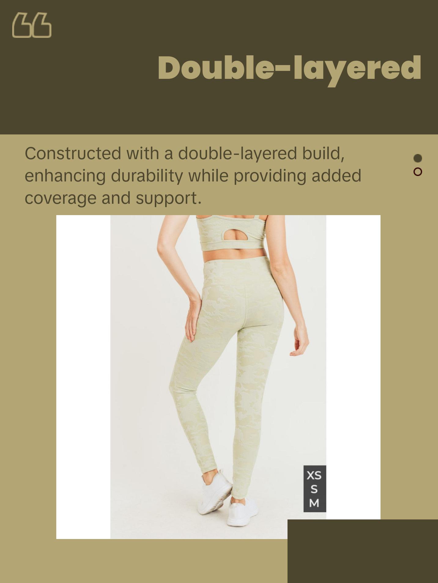 Textured Camo Jacquard High Waist Leggings | Sage