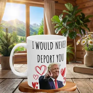 I Would Never Deport You 11oz Mug, Funny Political Meme Love Quote Design, Sarcastic Humor Ceramic Coffee Cup, Viral Gag Gift Mug