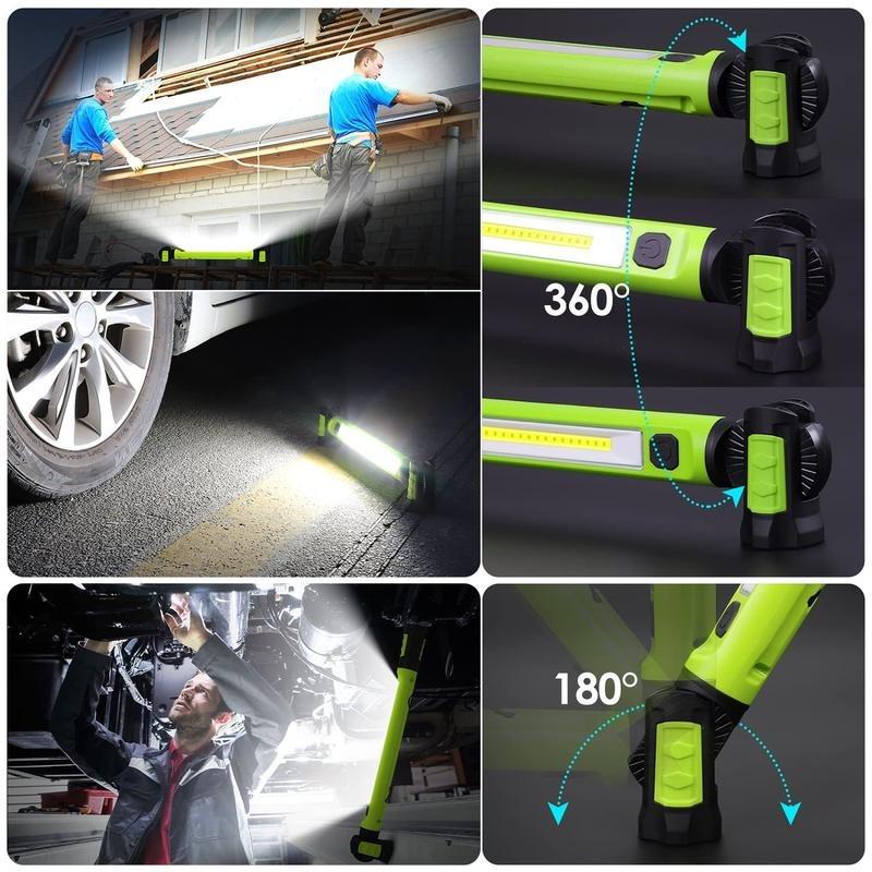 3000LM Bright LED Work Lights 5200mAh Rechargeable Magnetic Underhood Light with Hooks Cordless Battery Powered for Car Repair Garage Workshop Emergency