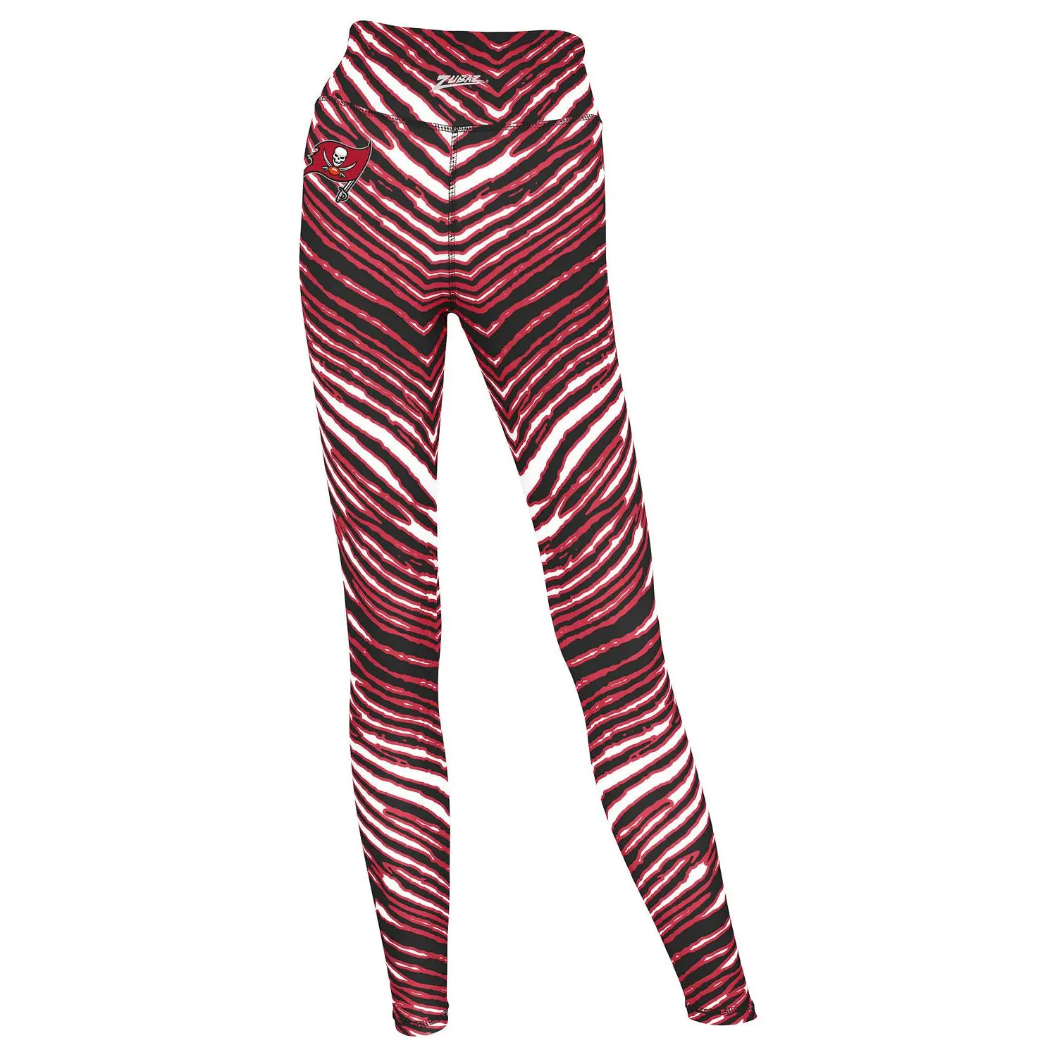 Zubaz NFL Women's  3 Color Zebra Leggings, Tampa Bay Buccaneers