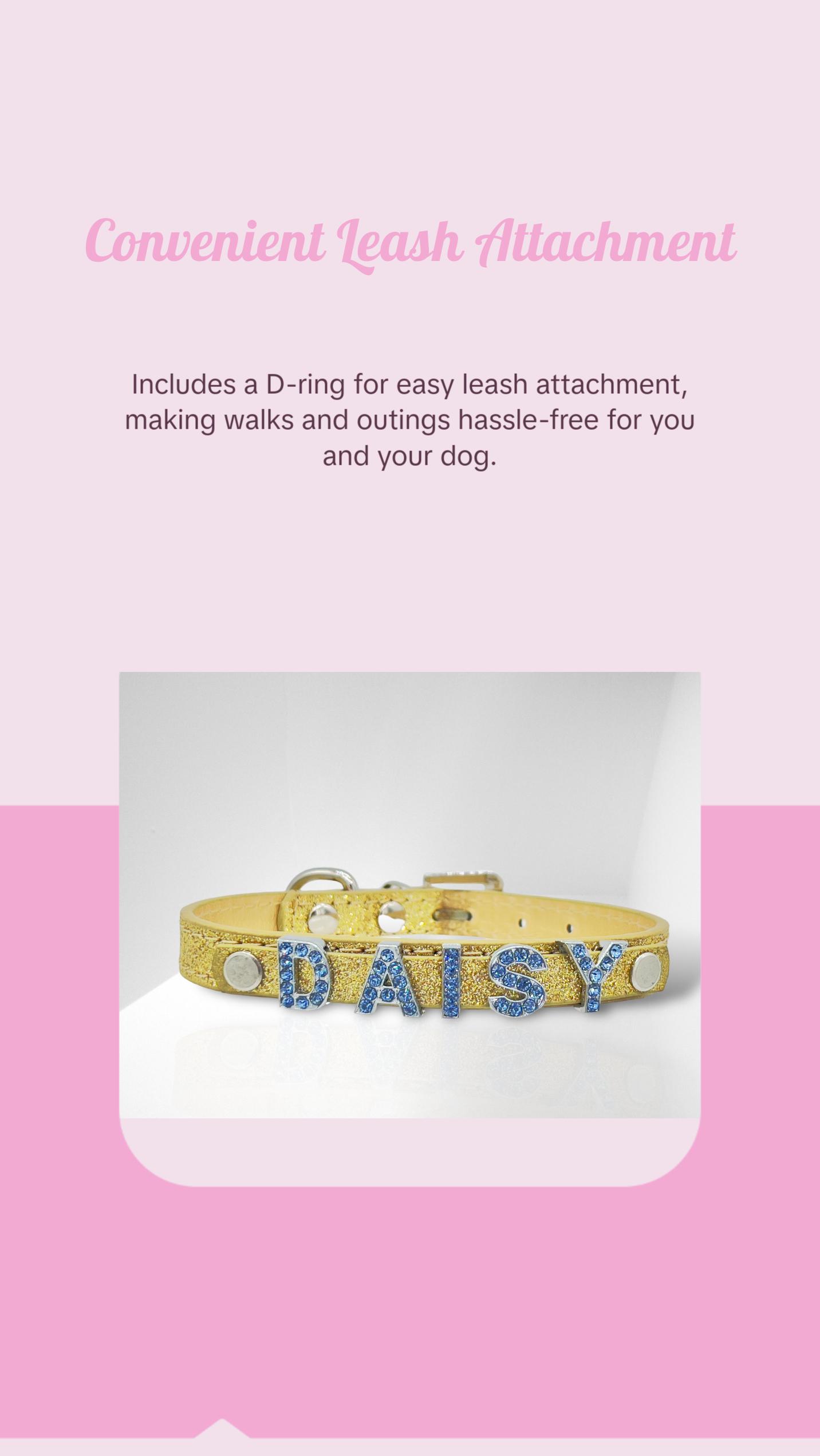 ALPHABET Brilliance Personalized Handmade PU Leather Dog Collar