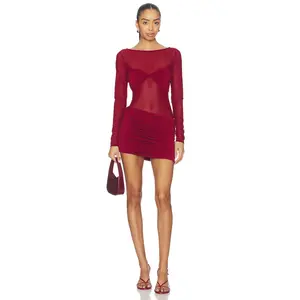 NBD Ayala Mini Dress in Burgundy