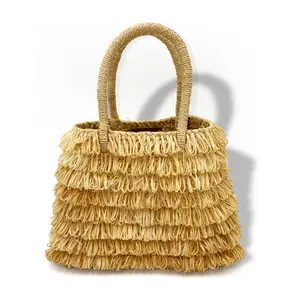 Francis Valentine Kellyrwanda Loops Natural Handwoven Raffia Tote Textured Statement Style Lightweight Roomy Structured Handles Ideal for Beach Days & Vacation