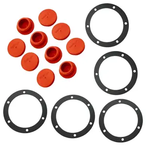 Torque Hubcap Plug and Gasket Set 10 PCS 359-5990 Rubber Plugs and 5 PCS 330-3009 Gaskets Fit for Trailer Hub Cap Stemco 343-4009
