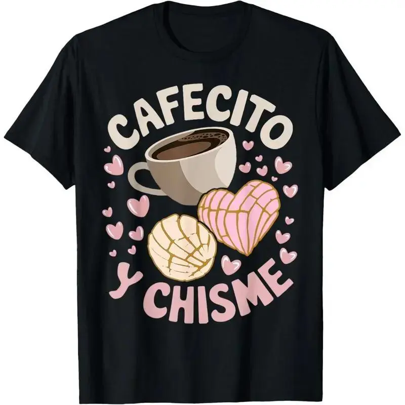 100% Cotton Coffee and Gossip Latina Mexican Baked Concha Pastry Conchas T-Shirt Oversized Breathable
