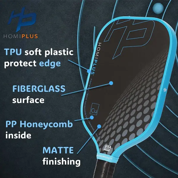 HomiPlus CU Series Pickleball Paddle for Beginners, Lightweight 16mm Paddle with Easy Control