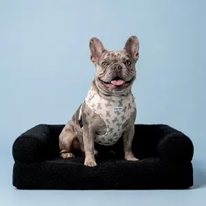 Teddy Beau Baby Blue Teddy Bear Harness - Non-Customized Dog Accessory with Adorable Bear Pattern Soft Neck And Waist Straps Bark Nest