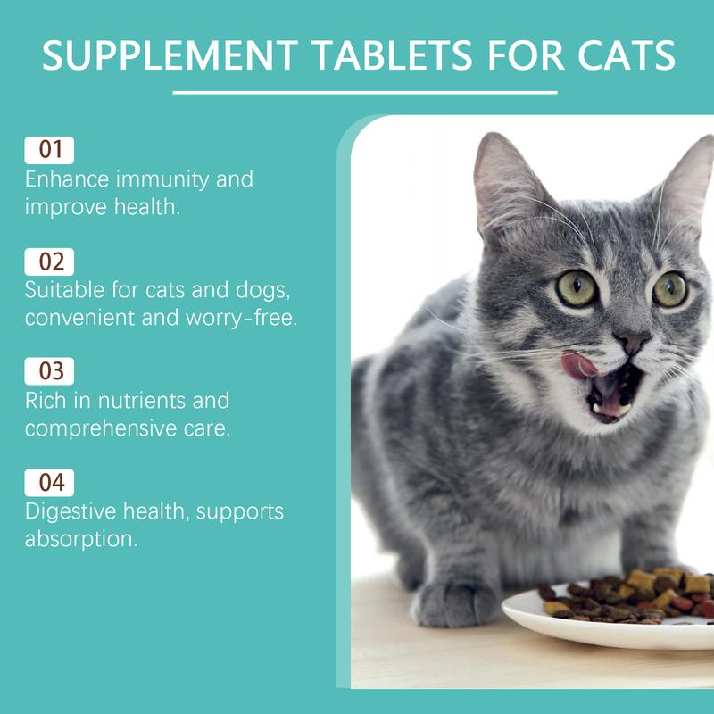 Cat Cat Probiotic Tablets - Improves intestinal health, balances digestion and absorption, and provides nutritional supplements for pets.litter pellets, spray, litter tray, litter box, removal