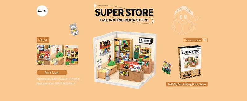 Rolife Super Creator DIY Miniature House Kit 100 Pieces Plastic Dollhouse Candy House Model Building Set with LED Lights for Kids & Adults 14+ Perfect for Cosplay Games and Birthdays