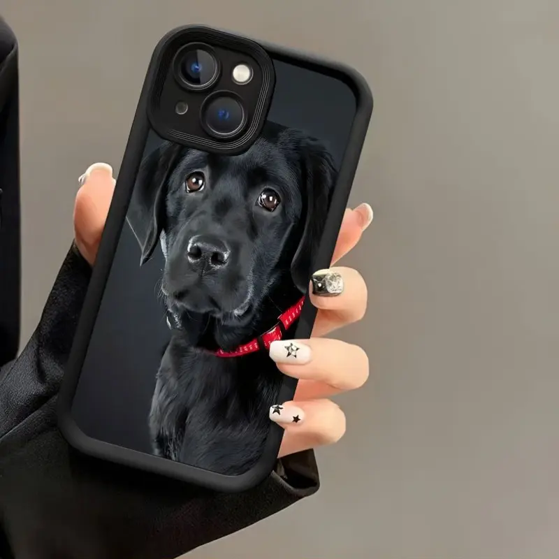 Mobile Phone Case Featuring a Black Labrador Design: Popular Creative Patterns, a New Groove-Style Case That Is Fun, Simple, And Trendy for Both Men And Women, Compatible with iPhone 17 Air Pro Max iPhone16 15 14 13 12 11 Pro Max XS XR X Plus SE Mini