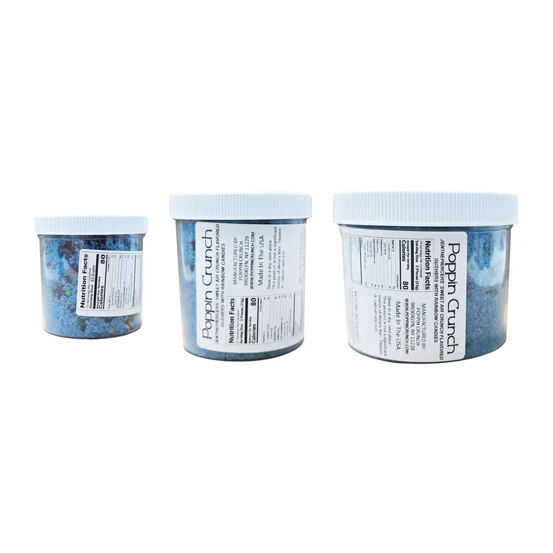 Poppin Crunch and Jenthepiercer's Blue Raspberry Air Crunch Flavored Gushers Candy Collab Made With Rainbow Crunchy Candies Sour or Sweet Options Available in 3 Sizes