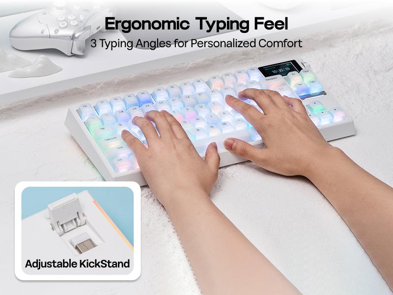 EPOMAKER G84 PRO Wireless Mechanical Keyboard 75% Gaming Gasket Keyboard Silicone Keycaps 81 Keys Tri-Mode USB-C/BT 5.0/2.4GHz Hot Swap Custom Driver RGB Backlight keyboards for gaming creamy keyboard TikTokShopJumpstartSale