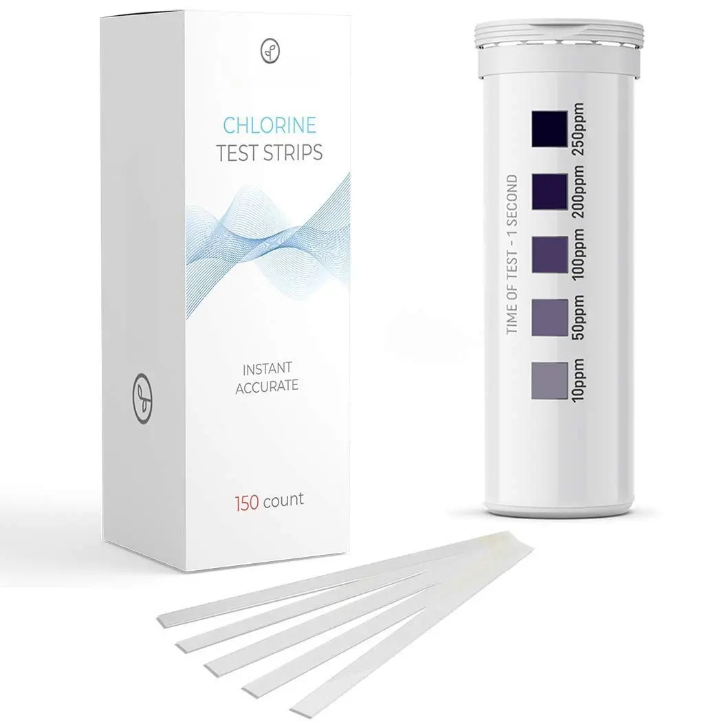 [150 Strips] Restaurant Chlorine Test Paper, 10-250 ppm (Value Pack)  Result in 1 Second (150)