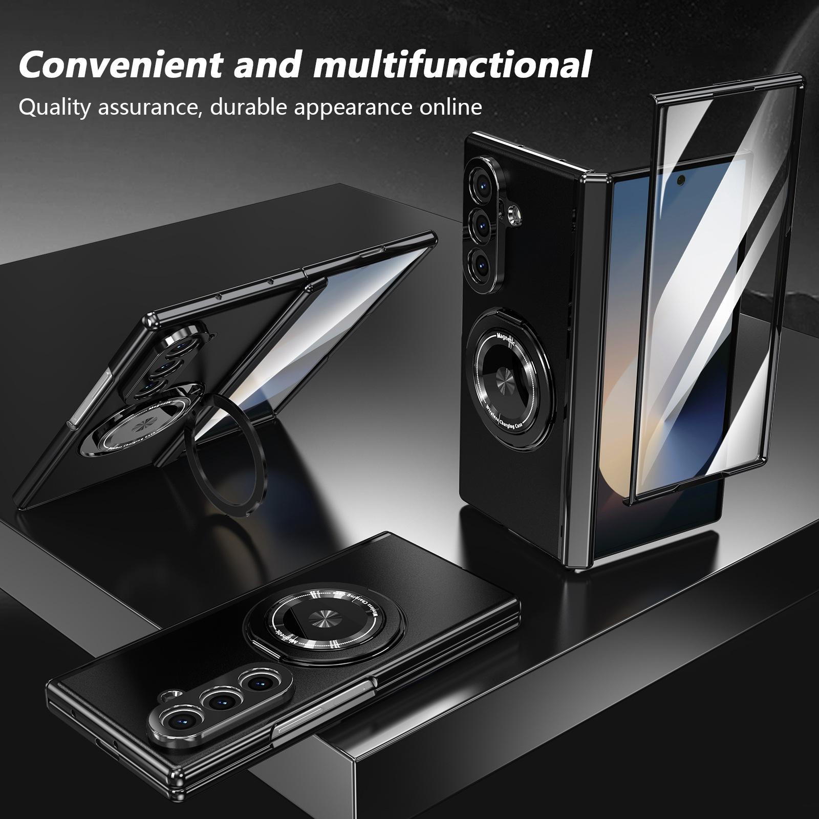 Compatible with Phone Case for Galaxy Z Fold7/6/5/4/3 & Z Flip7/6/5/4/3 with Rotating Stand, Shockproof Protective Cover -HN1117