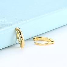 Fansilver 14G Clicker Belly Button Rings for WomenBelly Button Ring Curved CZ Reverse Clip-on Belly Button Ring Barbell Piercing Navel Body Piercing Jewelry 10/12mm