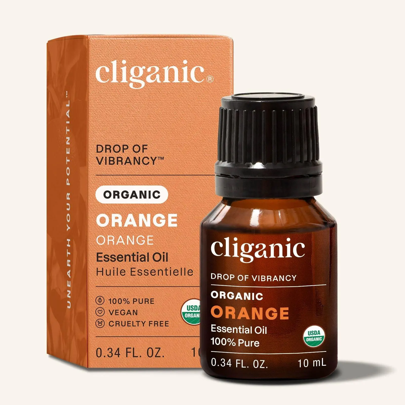 Cliganic Organic Sweet Orange Essential Oil, 100% Pure Natural Non-GMO Verified, for Aromatherapy Diffuser, Health, Scent, Relaxation & Soothing (Packaging May Vary)