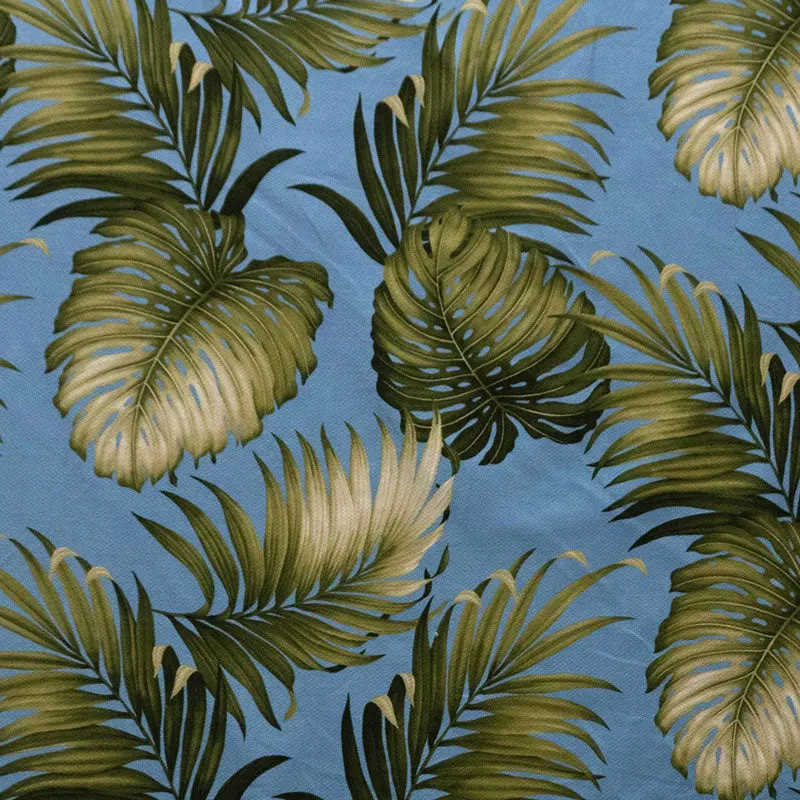 Natural Cotton Upholstery Fabric - Split & Palm Leaf Print, 56-58 In Wide, Tropical, Elegant, Durable, Style-Focused Textile for Plants-Themed Decor, Yard Cut