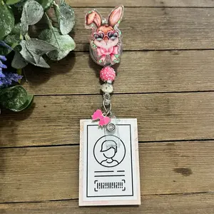 Pastel Bunny Nurse Badge Reel
