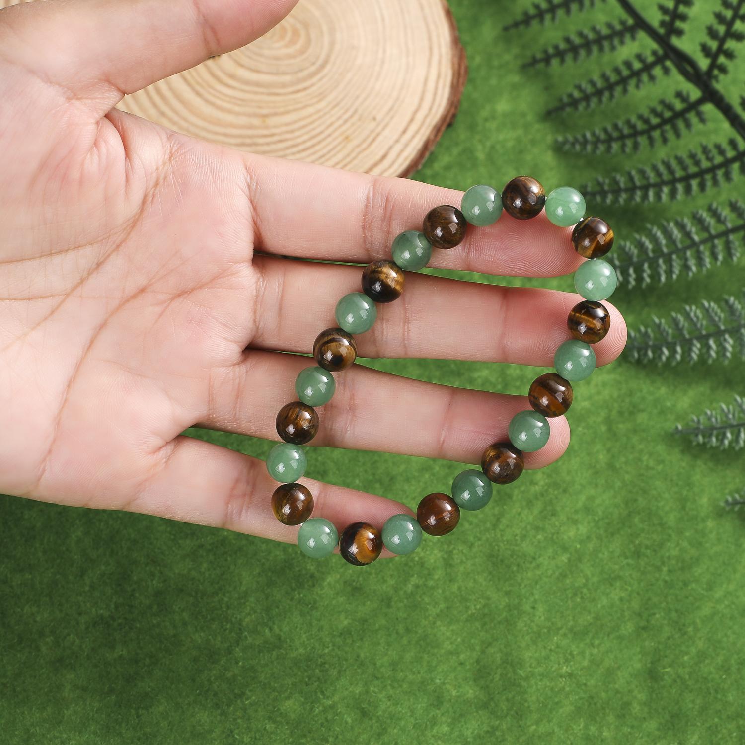 Money Attraction Necklace+ Bracelet With Green Aventurine & Tiger Eye Pendant Healing Crystal Stone ，Anniversary, Vacation &Theme Parties Jewelry Charms Abundance Crystal bracelet，Long Chain，Sweater chain，Ideal Gift Jewelry for Men and Women