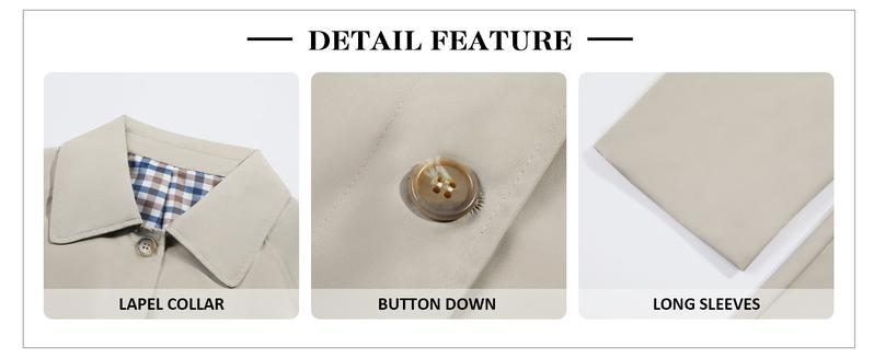 Ommig Womens Long Trench Coat Single Breasted Oversized Windproof Overcoat Fashion Outerwear