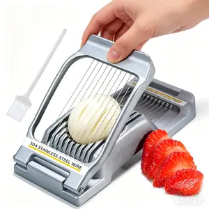 Egg Slicer for Hard Heavy Duty Stainless Steel Wire Egg Slicer for Hard Boiled Eggs & Strawberry Other Soft Food