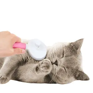 Pet Comb Cleaning Cat Comb Massage Comb RemovesLoose Fur One Button Hair Removal Stainless Steel Needlesfor Detangling and Removing Cat Hair