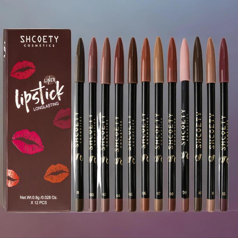 Long Lasting Matte Lip Liner Set, Tinted Lip Liner, Easy Coloring, Suitable for All Occasions Lip Makeup, Girls and Women Makeup Accessories, Makeup Products, Lip Stain, Lip Liner Pencil, Lightweight Lipliner, Lip Liner Kit, Cosmetic