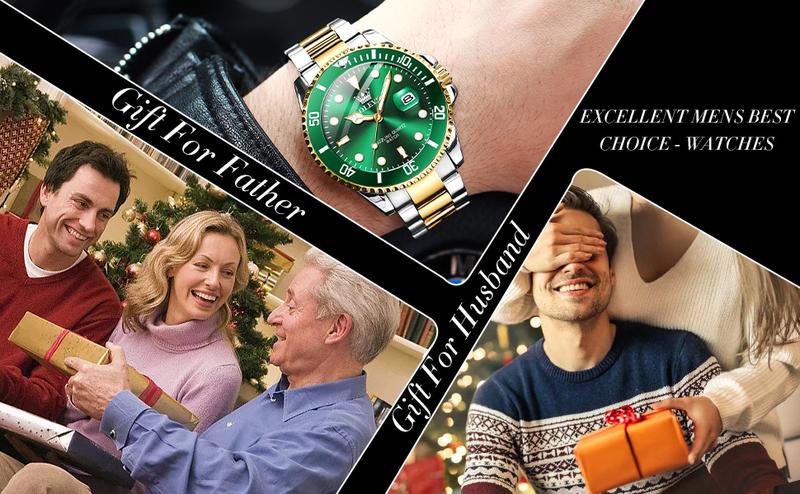 OLEVS Men's Large Dial Watches Stainless Steel Watch Bands Daytime Waterproof Analog Quartz Watches Valentines Gift Ideas For Boys