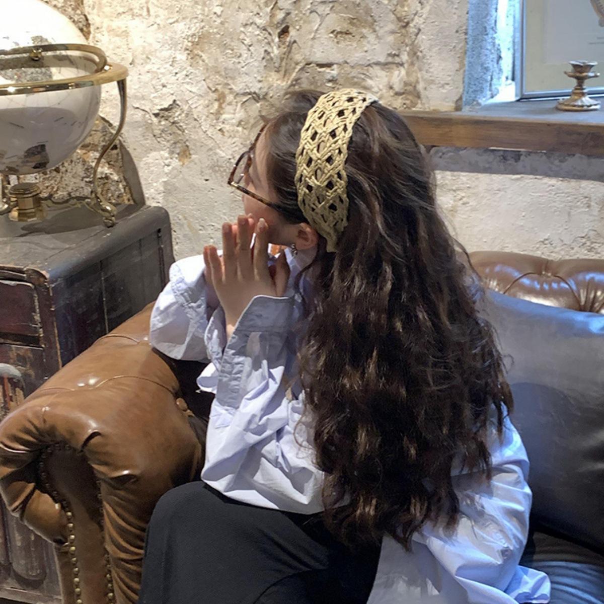 Bohemian Elegance Handwoven Wide Headband – New Artisan Braided Hair Accessory for Vacation & High Crown Styling