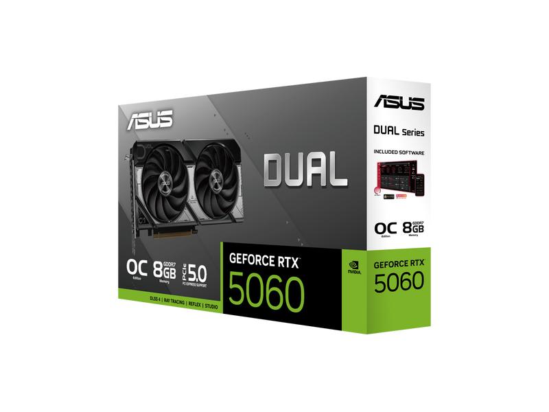 ASUS Dual GeForce RTX 5060 8GB GDDR7 PCI Express 5.0 x8 ATX Graphics Card DUAL-RTX5060-O8G