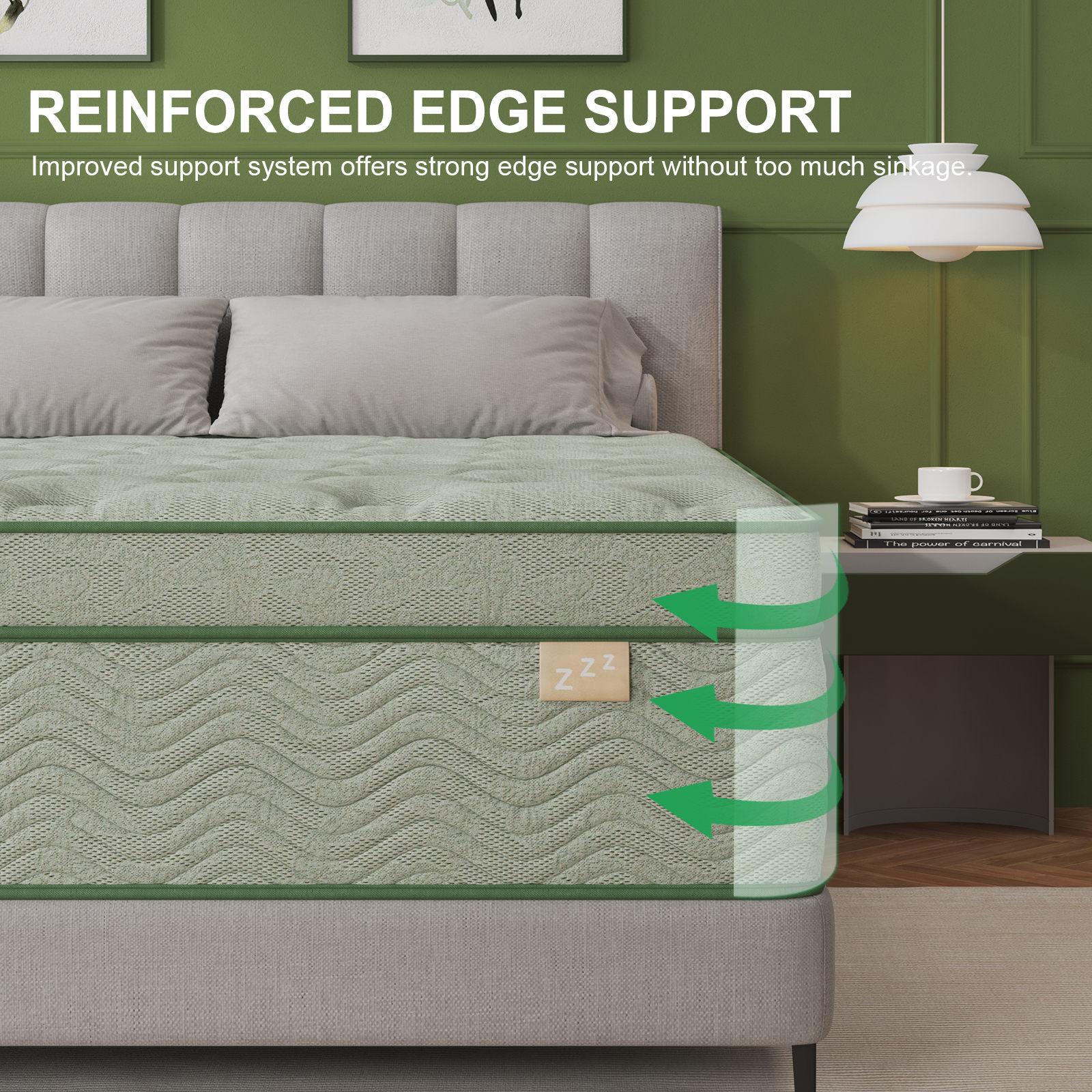 12/14 Inch Gel Memory Foam Mattress Hybrid Pocket Spring Twin Full Queen King Bed Mattress In A Box, Euro Top Medium Firm For Back & Lumbar Support, Individual Pocket Spring Bed For Motion Isolation & Fiberglass Free