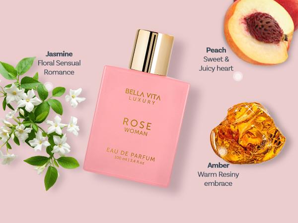 BellaVita Luxury Women’s Perfume Combo | Rose & Senorita | EDP for Women | Long-Lasting Floral, Fruity & Woody Fragrances | Jasmine, Peach, Amber, Yuzu, Peony & Mahogany | Cruelty Free Premium Perfume Set