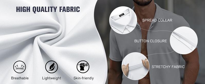 COOFANDY Fall Outfits  Thin Men's Shirt Wrinkle Free Dress Shirt Long Sleeve Button Menswear Stylish Casual