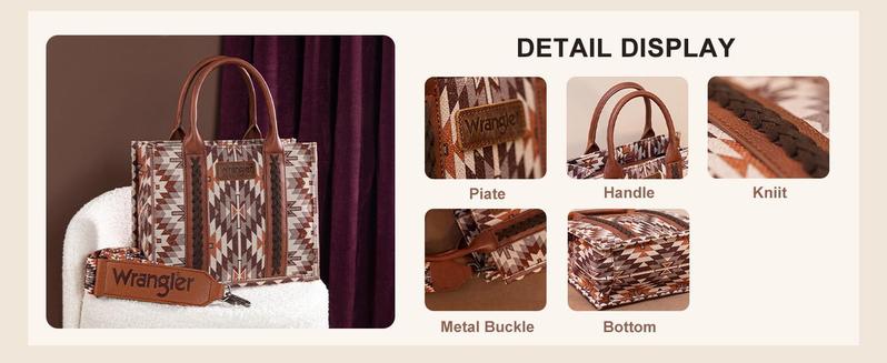 Wrangler Tote Bag for Women Boho Aztec Shoulder Purse Top Handle Stachel Handbag