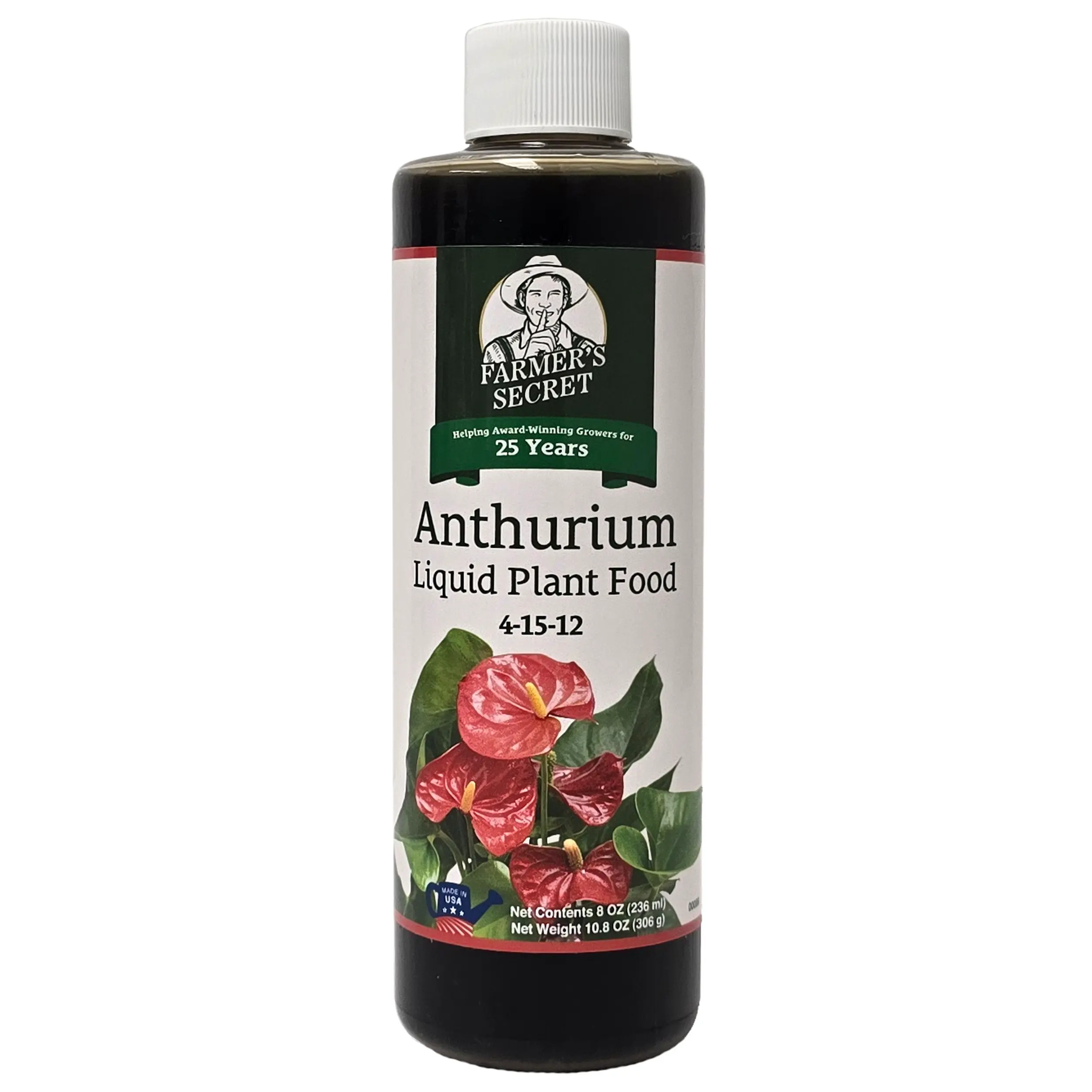 Farmer's Secret Anthurium Liquid Plant Food Fertilizer (8oz) - Super  Concentrated - Promotes Growth and Flowering - 4:15:12 Ratio - TikTok Shop