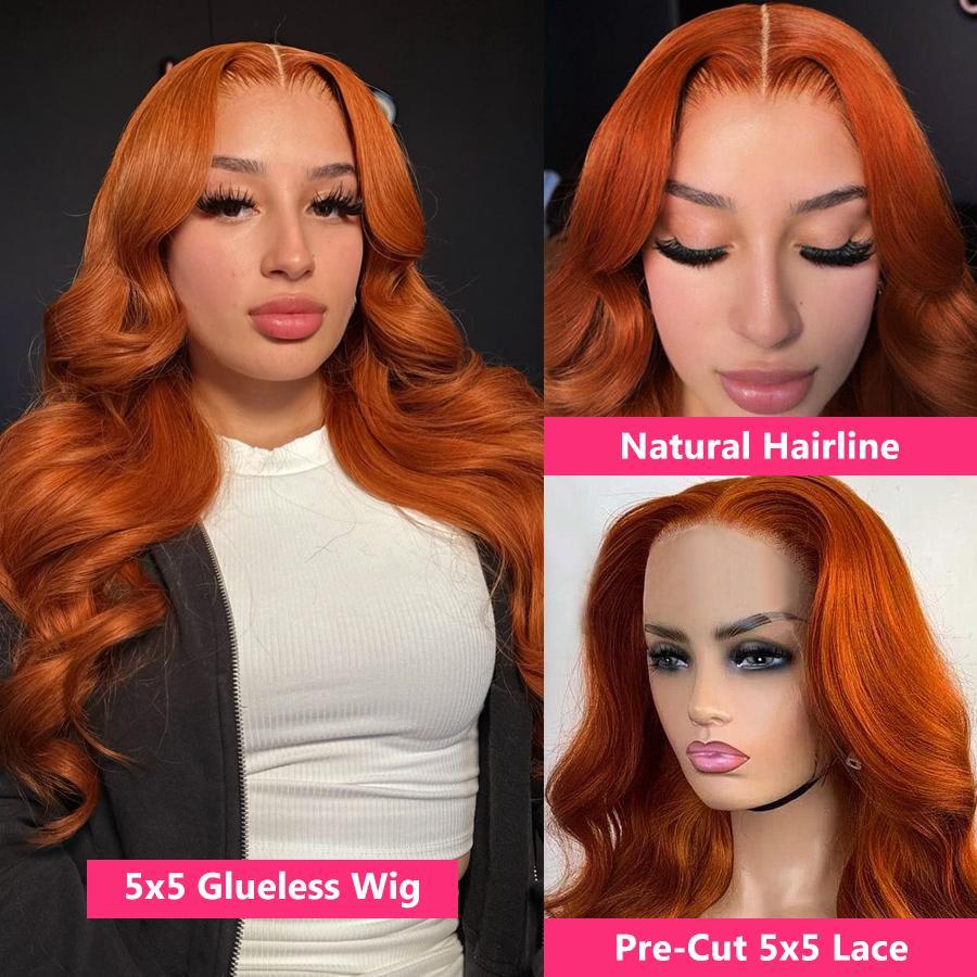 Bling Hair Body Wave 28 30Inch Reddish Brown Lace Front Wig Human Hair Wigs For Women Brazilian 13X4 13x6 Burnt Orange Transparent Lace Frontal Human Hair Wig 180Density TikTokShopBlackFriday