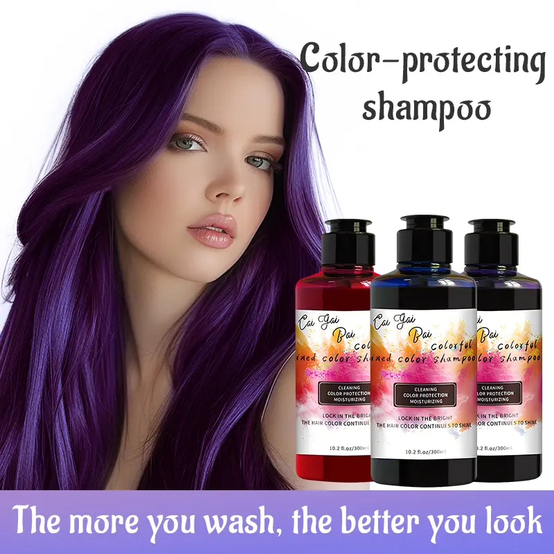 CaiGaiBai Color  Ornament Fixing Shampoo - Semi-Permanent Hair Dye Conditioner for Daily Cleansing & Comfort in Haircare  Cleanser,Plant,Repair Mild Nourishing