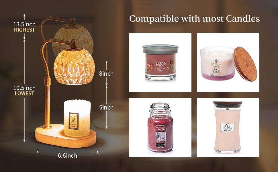 Dimmable Candle Warmer Lamp with Timer - Vintage Home Decor, Table Lamp, Night Light for Bedrooom & Gifts for Women home decor, Includes 2 Bulbs, Mother's Day Gifts, Valentine's Day gift