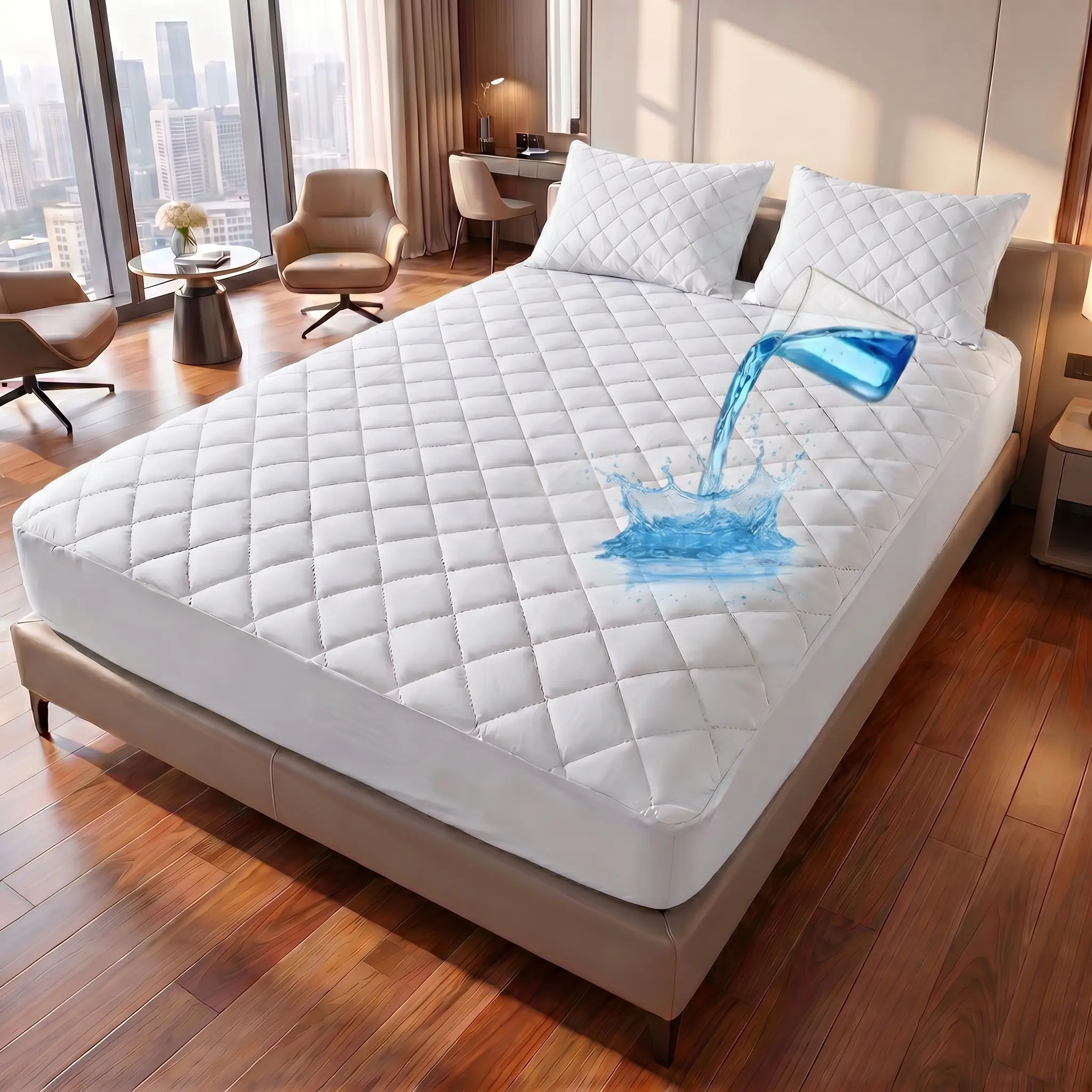 Waterproof Mattress Protector (Includes Pillow Covers) - 16-Inch Deep Pocket, Soft & Comfortable, Machine Washable, Anti-Mold & Stain-Resistant - Keeps Mattress Clean, Fits Twin, Full, Queen & King Size, Leak-Proof Mattress Pad/Protector