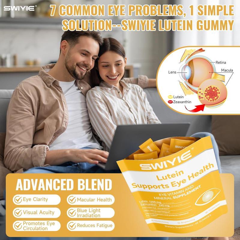 Lutein Gummies & Zeaxanthin Gummies - Eye Health Supplement with Astaxanthin, Vitamin C E- Blue Light Defense, Vision Support, Delicious Blueberry Flavor, -Eye VITAMIN ANDMINERALSUPPLEMENT