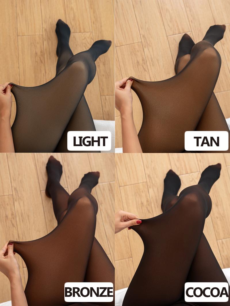 OUFALI One-Seam & 4 Shades Fleece Lined Tights Women Sheer Black Fleece Pantyhose Winter Warm Thermal Fake Translucent Leggings Closed Foot OUFALI One-Seam & 4 Shades Fleece Lined Tights Women Sheer Black Fleece Pantyhose Winter Warm Thermal Fake Translucent Leggings Closed Foot