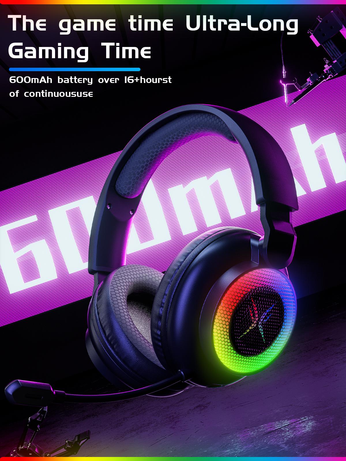 [Buy One Get One Free] TAGRY TRONICX K3/K12 Wireless Gaming Headset Version 5.3, 7.1 Surround Sound, 50mm Drivers, Low Latency ENC Microphone for PC PS4 PS5 for PC Laptop Headphone Audio for Gaming & Music