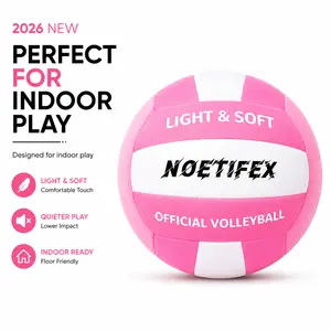 Practice Volleyball - Deflated, Youth Play-Ready, Light Soft Cotton-Polyester Fabric, Comfortable Touch, Quiet Impact, Safe for Kids Beginners, Indoor Home Training, Games Use, Training Activities