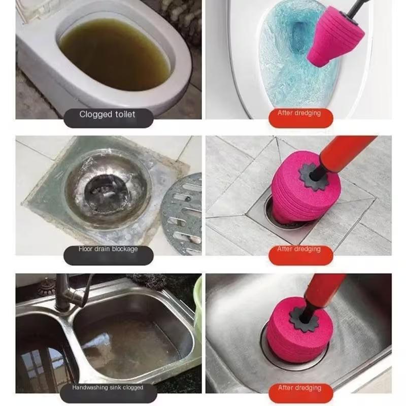 Heavy-Duty Air Pressure Toilet Drain Cleaner, Designed to Unclog Pipes, Featuring a Toilet Suction Cup And Effective for Sinks And Showers, with an Ergonomic Handle for Ease of Use