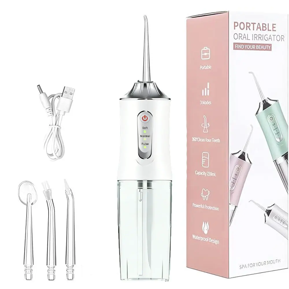 Portable Electric Oral Irrigator for Deep Cleaning, Teeth Cleaning Machine, Rechargeable Water Flosser with 3 Cleaning Modes, Waterproof, Oral Care Products for Home & Travel #TOP PICKS