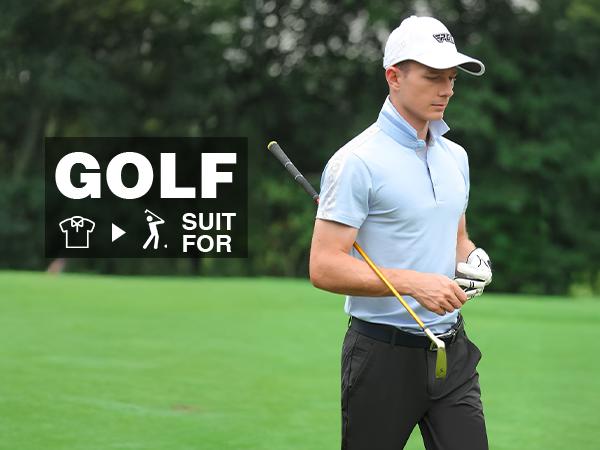 COOFANDY Men's Polo Shirt Golf Dry Fit Performance Short Sleeve Moisture Wicking Athletic Polo Collared Tennis T-Shirt