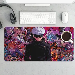 [Anime & Game Collection - Sale Up To 35%] Jujutsu Kaisen Gojo Satoru Collage Desk Mat, Anime Character Art Extended Mouse Pad, Stylish Desk Decor for Gamers