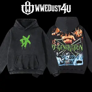 WWEDust4U Retro Vintage Limited Edition D-Generation X "The Attitude Era" Hoodie 100% Cotton Blend Pre-washed for Softness Classic Menswear - Apparel